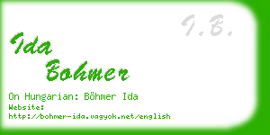 ida bohmer business card